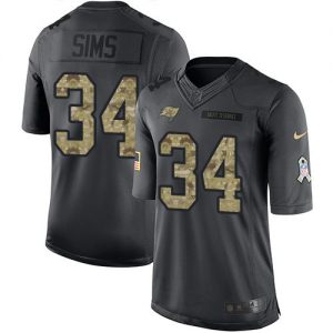 Nike Buccaneers #34 Charles Sims Black Youth Stitched NFL Limited 2016 Salute to Service Jersey