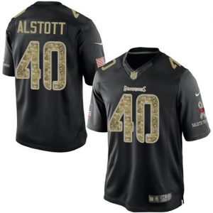 Nike Buccaneers #40 Mike Alstott Black Men's Stitched NFL Limited Salute to Service Jersey