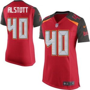 Nike Buccaneers #40 Mike Alstott Red Team Color Women's Stitched NFL New Elite Jersey