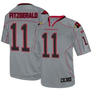 Nike Cardinals #11 Larry Fitzgerald Lights Out Grey Men's Embroidered NFL Elite Jersey