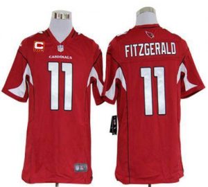 Nike Cardinals #11 Larry Fitzgerald Red Team Color With C Patch Men's Embroidered NFL Game Jersey