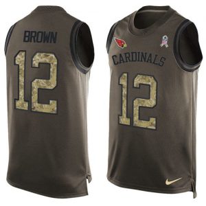 Nike Cardinals #12 John Brown Green Men's Stitched NFL Limited Salute To Service Tank Top Jersey