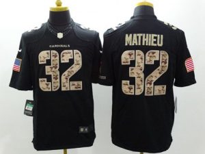 Nike Cardinals #32 Tyrann Mathieu Black Men's Stitched NFL Limited Salute to Service Jersey