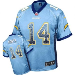 Nike Chargers #14 Dan Fouts Electric Blue Alternate Men's Embroidered NFL Elite Drift Fashion Jersey