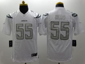 Nike Chargers #55 Junior Seau White Men's Stitched NFL Limited Platinum Jersey