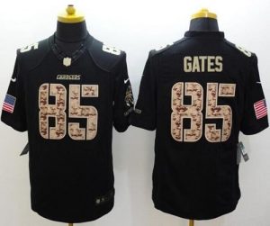 Nike Chargers #85 Antonio Gates Black Men's Stitched NFL Limited Salute to Service Jersey