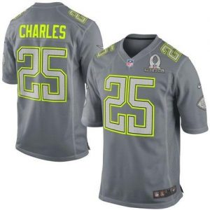 Nike Chiefs #25 Jamaal Charles Grey Pro Bowl Men's Stitched NFL Elite Team Sanders Jersey