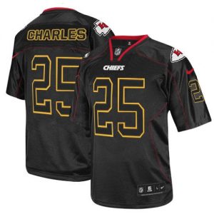 Nike Chiefs #25 Jamaal Charles Lights Out Black Men's Embroidered NFL Elite Jersey