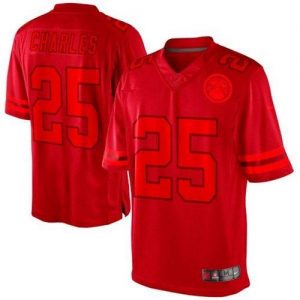 Nike Chiefs #25 Jamaal Charles Red Men's Embroidered NFL Drenched Limited Jersey