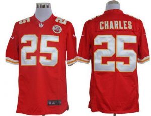 Nike Chiefs #25 Jamaal Charles Red Team Color Men's Embroidered NFL Limited Jersey