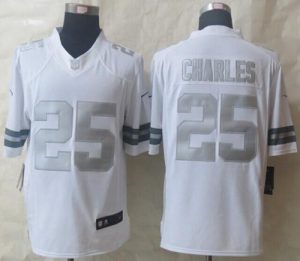 Nike Chiefs #25 Jamaal Charles White Men's Stitched NFL Limited Platinum Jersey