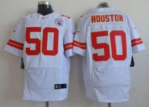 Nike Chiefs #50 Justin Houston White Men's Embroidered NFL Elite Jersey