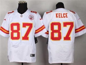 Nike Chiefs #87 Travis Kelce White Men's Stitched NFL Elite Jersey