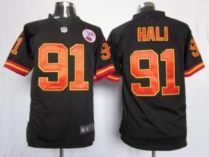 Nike Chiefs #91 Tamba Hali Black Alternate Men's Embroidered NFL Game Jersey