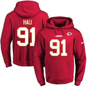 Nike Chiefs #91 Tamba Hali Red Name & Number Pullover NFL Hoodie