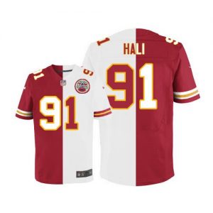 Nike Chiefs #91 Tamba Hali Red White Men's Stitched NFL Elite Split Jersey