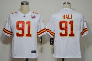 Nike Chiefs #91 Tamba Hali White Men's Embroidered NFL Game Jersey