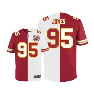 Nike Chiefs #95 Chris Jones Red White Men's Stitched NFL Elite Split Jersey