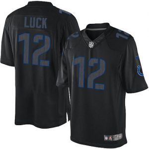 Nike Colts #12 Andrew Luck Black Men's Embroidered NFL Impact Limited Jersey