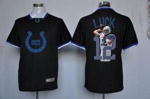 Nike Colts #12 Andrew Luck Black Men's NFL Game All Star Fashion Jersey