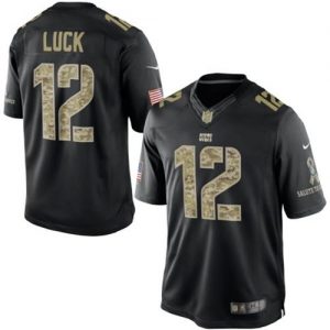 Nike Colts #12 Andrew Luck Black Men's Stitched NFL Limited Salute to Service Jersey