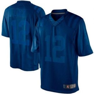 Nike Colts #12 Andrew Luck Royal Blue Men's Embroidered NFL Drenched Limited Jersey