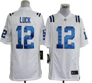 Nike Colts #12 Andrew Luck White Men's Embroidered NFL Game Jersey