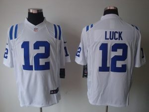 Nike Colts #12 Andrew Luck White Men's Embroidered NFL Limited Jersey