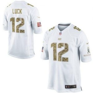 Nike Colts #12 Andrew Luck White Men's Embroidered NFL Limited Salute to Service Jersey