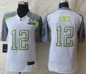 Nike Colts #12 Andrew Luck White Pro Bowl Men's Stitched NFL Elite Team Carter Jersey