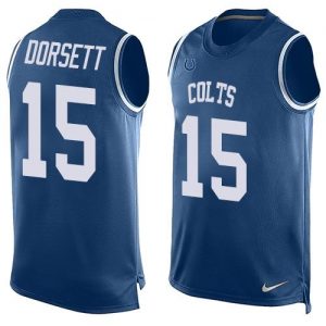 Nike Colts #15 Phillip Dorsett Royal Blue Team Color Men's Stitched NFL Limited Tank Top Jersey
