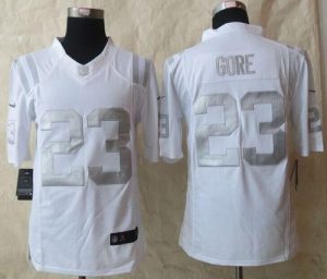 Nike Colts #23 Frank Gore White Men's Stitched NFL Limited Platinum Jersey