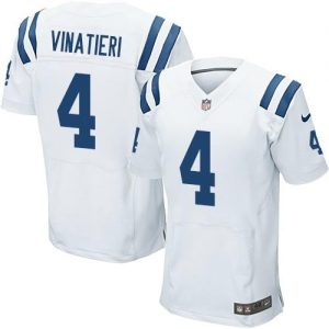 Nike Colts #4 Adam Vinatieri White Men's Embroidered NFL Elite Jersey