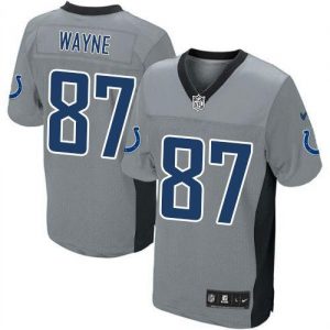 Nike Colts #87 Reggie Wayne Grey Shadow Men's Embroidered NFL Elite Jersey