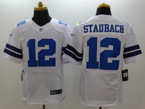 Nike Cowboys #12 Roger Staubach White Men's Stitched NFL Elite Jersey