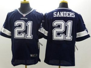 Nike Cowboys #21 Deion Sanders Navy Blue Team Color Men's Stitched NFL Elite Jersey