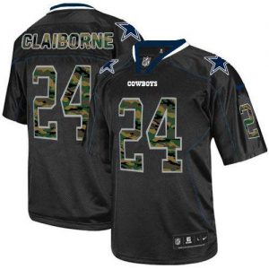Nike Cowboys #24 Morris Claiborne Black Men's Embroidered NFL Elite Camo Fashion Jersey