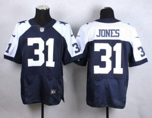 Nike Cowboys #31 Byron Jones Navy Blue Thanksgiving Throwback Men's Stitched NFL Elite Jersey