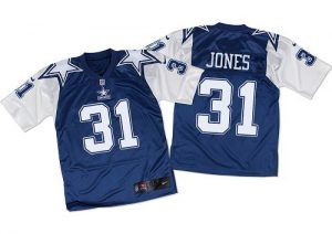 Nike Cowboys #31 Byron Jones Navy Blue White Throwback Men's Stitched NFL Elite Jersey
