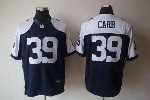 Nike Cowboys #39 Brandon Carr Navy Blue Thanksgiving Men's Throwback Embroidered NFL Limited Jersey
