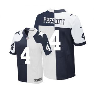 Nike Cowboys #4 Dak Prescott Navy Blue White Men's Stitched NFL Elite Split Jersey