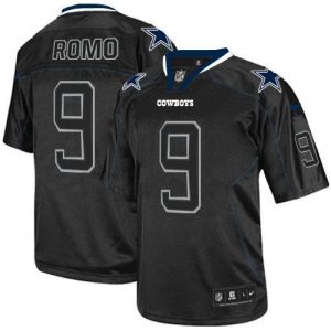 Nike Cowboys #9 Tony Romo Lights Out Black Men's Embroidered NFL Elite Jersey