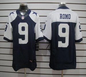 Nike Cowboys #9 Tony Romo Navy Blue Thanksgiving Throwback Men's Embroidered NFL Elite Jersey