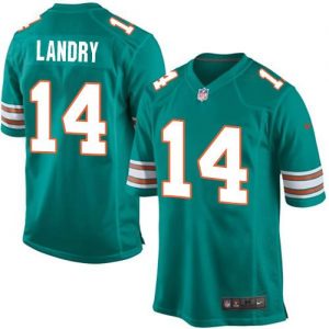 Nike Dolphins #14 Jarvis Landry Aqua Green Alternate Youth Stitched NFL Elite Jersey
