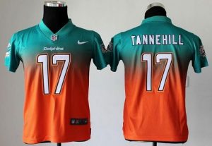 Nike Dolphins #17 Ryan Tannehill Aqua Green Orange Youth Stitched NFL Elite Fadeaway Fashion Jersey