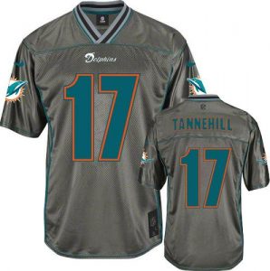 Nike Dolphins #17 Ryan Tannehill Grey Men's Stitched NFL Elite Vapor Jersey