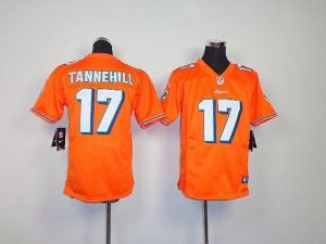Nike Dolphins #17 Ryan Tannehill Orange Alternate Youth Embroidered NFL Elite Jersey
