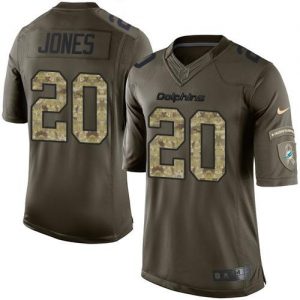 Nike Dolphins #20 Reshad Jones Green Men's Stitched NFL Limited Salute to Service Jersey