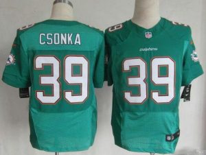 Nike Dolphins #39 Larry Csonka Aqua Green Team Color Men's Embroidered NFL Elite Jersey