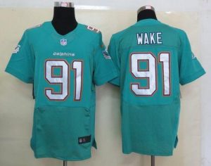 Nike Dolphins #91 Cameron Wake Aqua Green Team Color Men's Embroidered NFL Elite Jersey